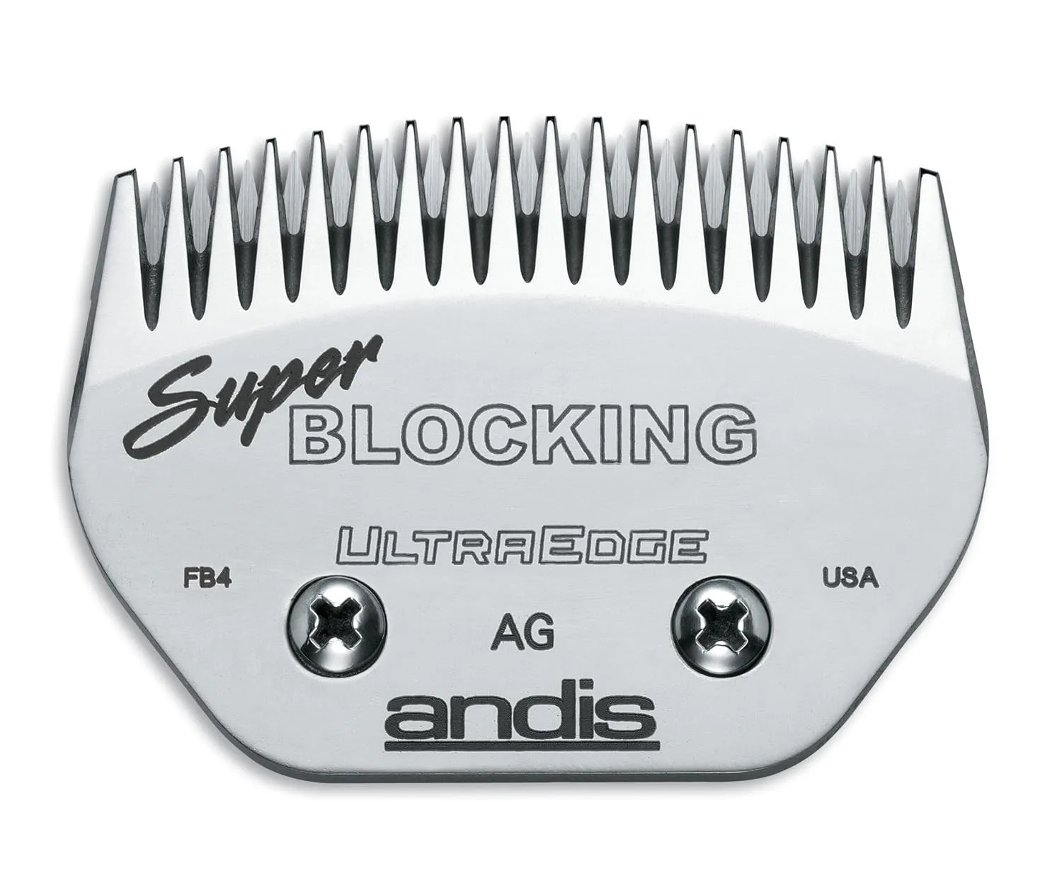 Andis 64340 Carbon-Infused Steel UltraEdge Super Blocking Large Animal Clipper Blade, Blocking, Stainless Steel