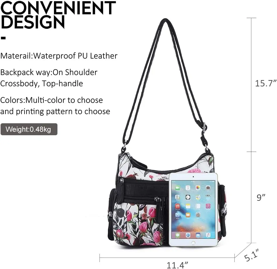 Angelkiss Crossbody Bags for Women, Ladies Shoulder Handbags and Purses Medium Faux Leather Pocketbooks