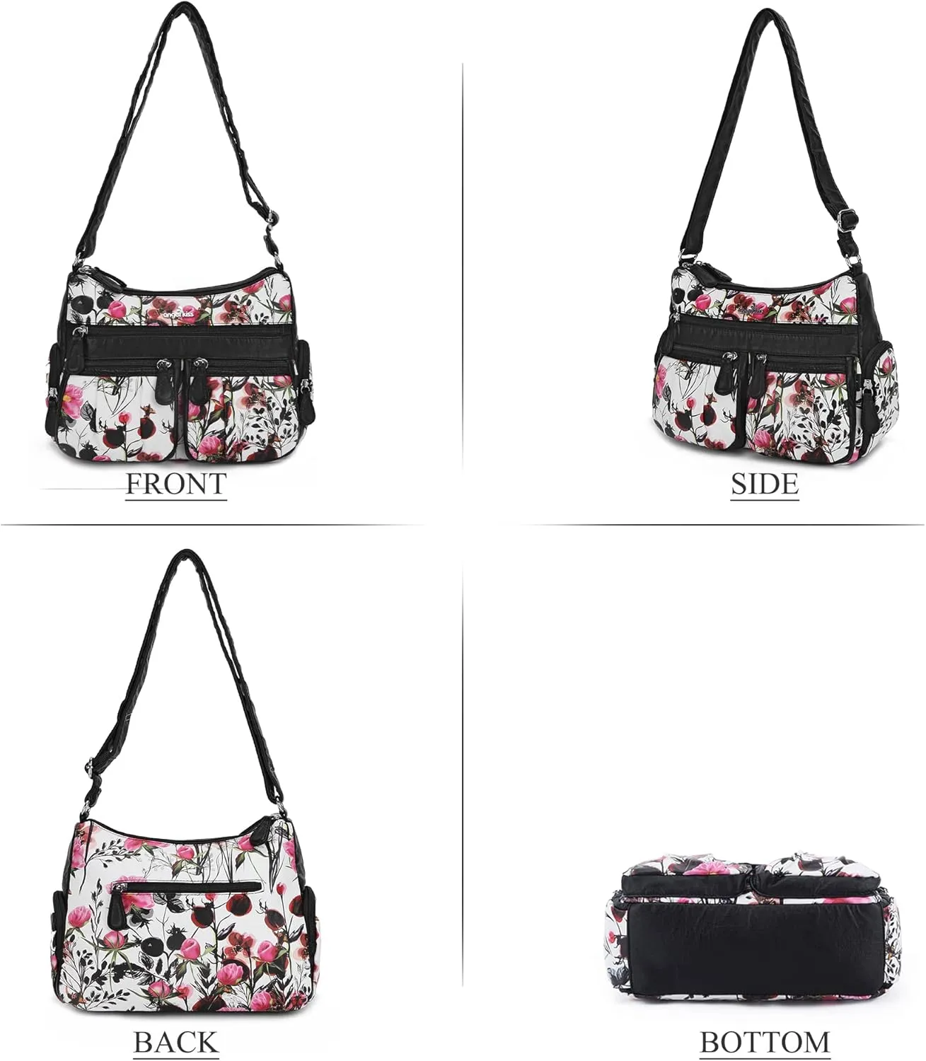 Angelkiss Crossbody Bags for Women, Ladies Shoulder Handbags and Purses Medium Faux Leather Pocketbooks