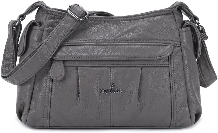 Angelkiss Crossbody Bags for Women, Ladies Shoulder Handbags and Purses Medium Faux Leather Pocketbooks