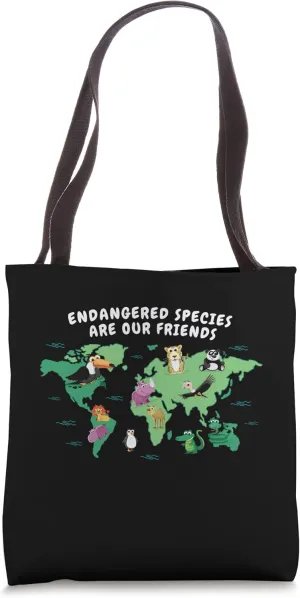 Animal Atlas Endangered Species World Map Children Tote Bag