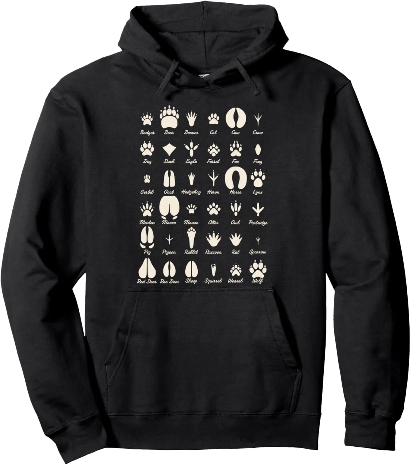 Animal Track s Common Animals & Wildlife Tracks Pullover Hoodie