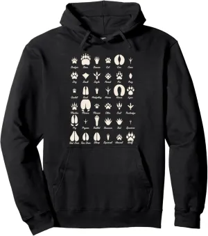 Animal Track s Common Animals & Wildlife Tracks Pullover Hoodie
