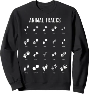 Animal Tracks Footprints Paws Nature Explorer Animals Lover Sweatshirt