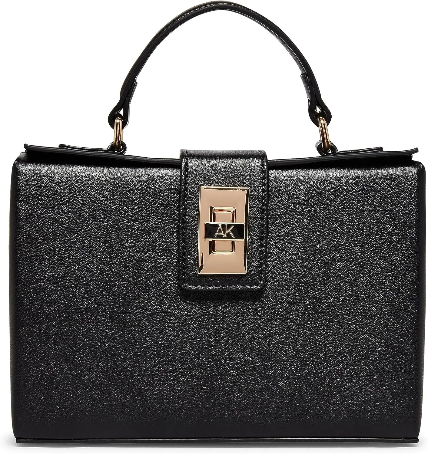 Anne Klein Convertible Box Bag with Ak Enamel Turn Lock