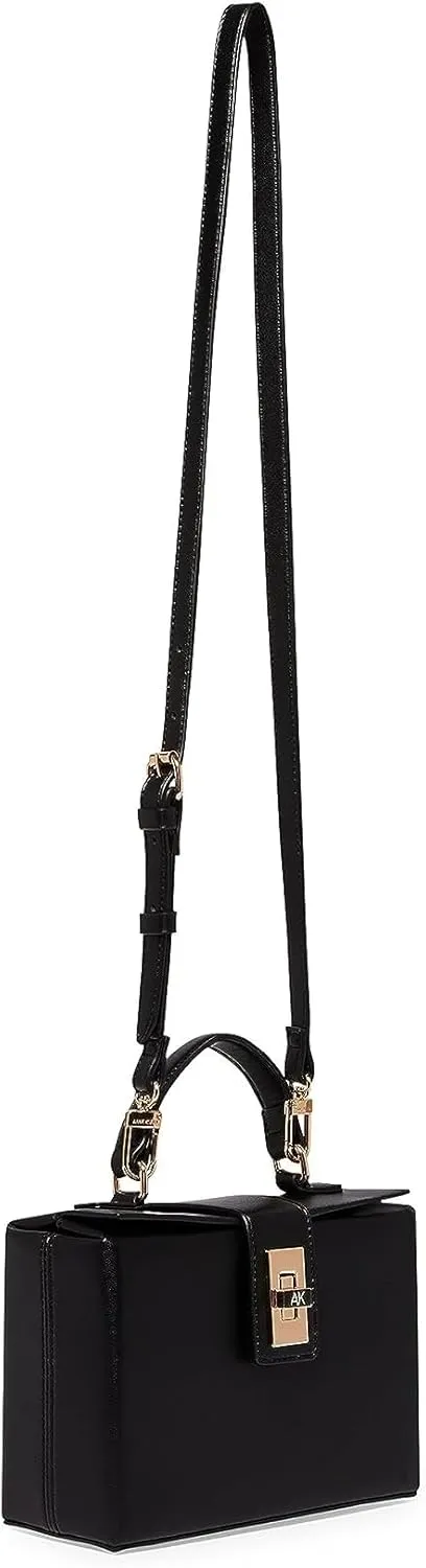 Anne Klein Convertible Box Bag with Ak Enamel Turn Lock