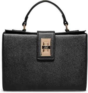 Anne Klein Convertible Box Bag with Ak Enamel Turn Lock
