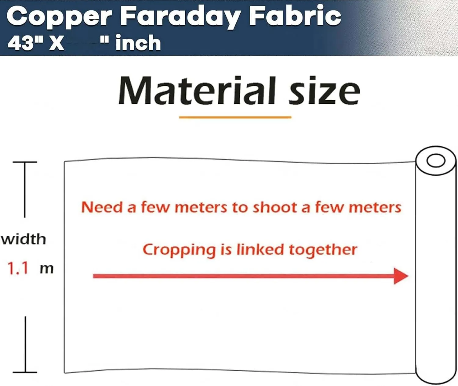 Anti-Radiation Faraday Fabric Cloth EMF Protection Fabric Faraday Grounding RFID Shielding-Block for Card Bag Cloth, Electronic Products,gold-7x1.1m
