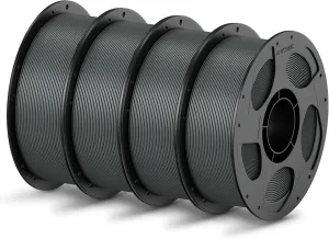 ANYCUBIC PLA Filament 1.75mm Bundle, RFID 3D Printing PLA Filament 1.75mm Dimensional Accuracy  /- 0.02mm, 1KG Reusable Spool (2.2 lbs), 4KG Gray