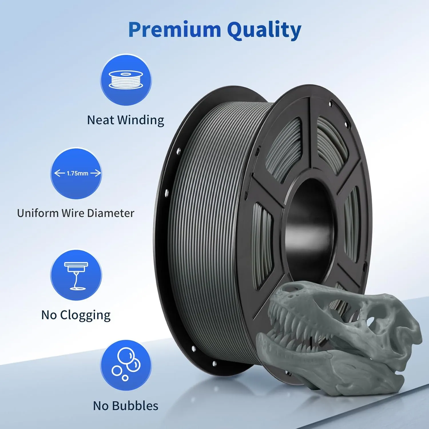 ANYCUBIC PLA Filament 1.75mm Bundle, RFID 3D Printing PLA Filament 1.75mm Dimensional Accuracy  /- 0.02mm, 1KG Reusable Spool (2.2 lbs), 4KG Gray