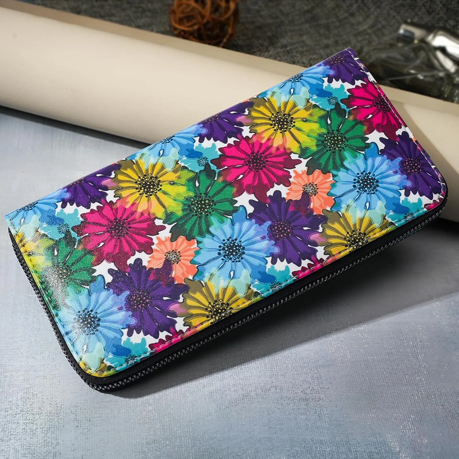 APHISON Wallet Women Large Capacity Clutch Purse For Ladies Card Holder RFID Wristlet Phone Zipper Coin Travel Pocket