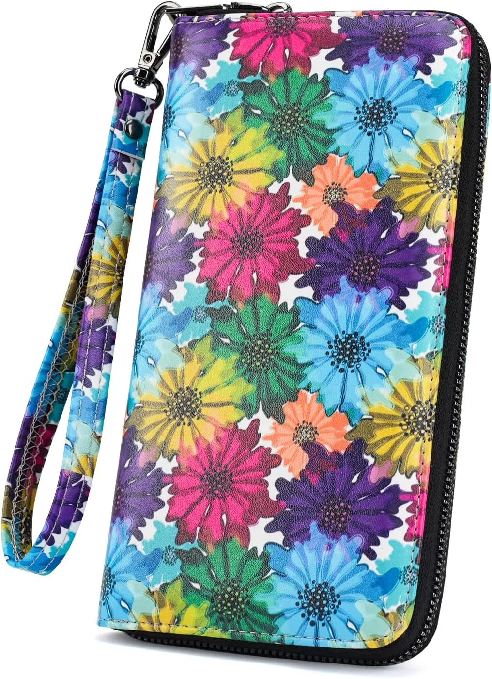 APHISON Wallet Women Large Capacity Clutch Purse For Ladies Card Holder RFID Wristlet Phone Zipper Coin Travel Pocket
