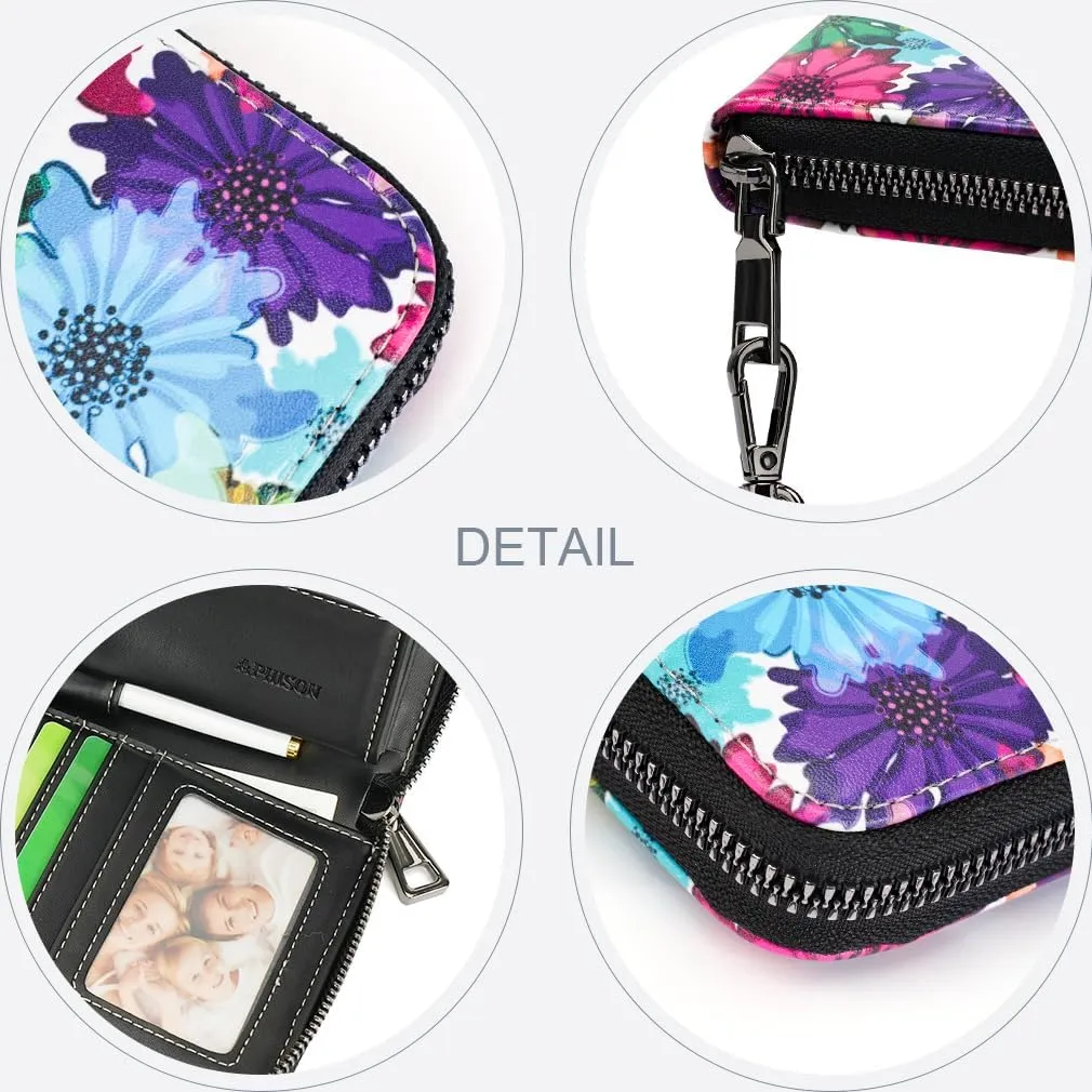 APHISON Wallet Women Large Capacity Clutch Purse For Ladies Card Holder RFID Wristlet Phone Zipper Coin Travel Pocket
