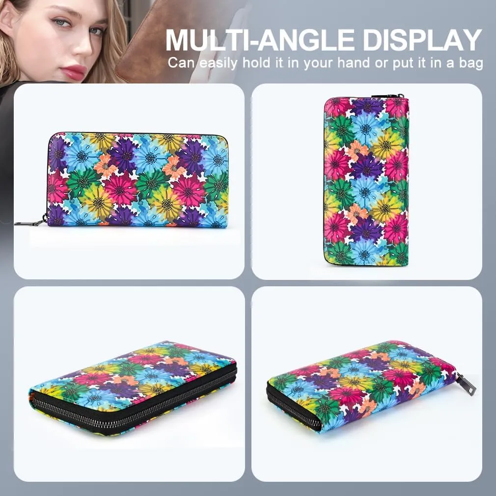 APHISON Wallet Women Large Capacity Clutch Purse For Ladies Card Holder RFID Wristlet Phone Zipper Coin Travel Pocket