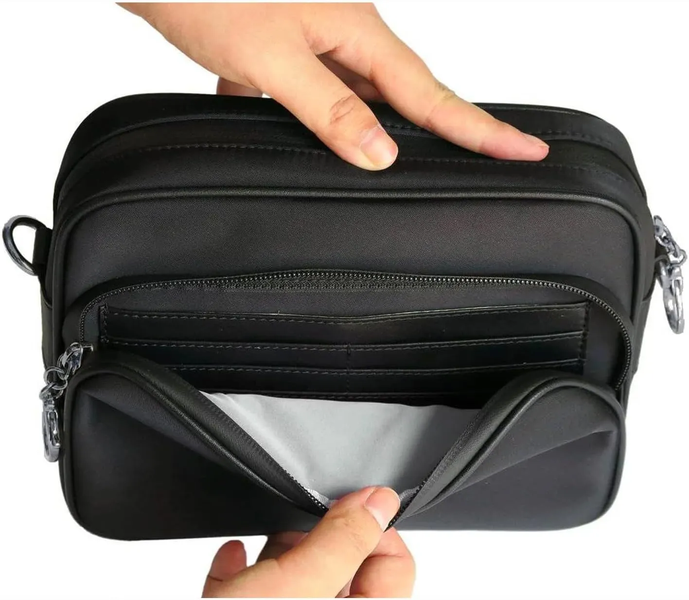 Arden Cove Full Anti-Theft Waterproof Cross-Body Bag with Slash-resistant Chain Strap w/Classic Hardware