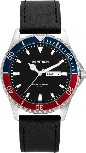 Armitron Men's Day/Date Function Dial Leather Strap Watch, 20/5483