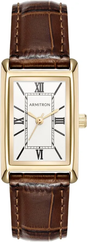 Armitron Women's Croco-Grain Leather Strap Watch