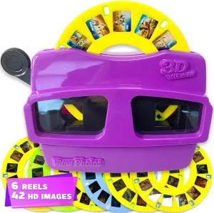 ArtCreativity 3D Viewer for Kids with 6 Reels, Reel Viewer with 42 HD Images – Dinosaurs, Animals, Space & More – Vibrant Viewfinder Toy for Kids – Great Fun Gift Idea
