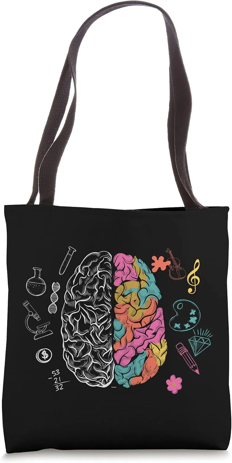 Artistic Colorful Human Brain Science Nerd Scientist Tote Bag