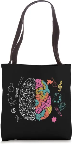 Artistic Colorful Human Brain Science Nerd Scientist Tote Bag
