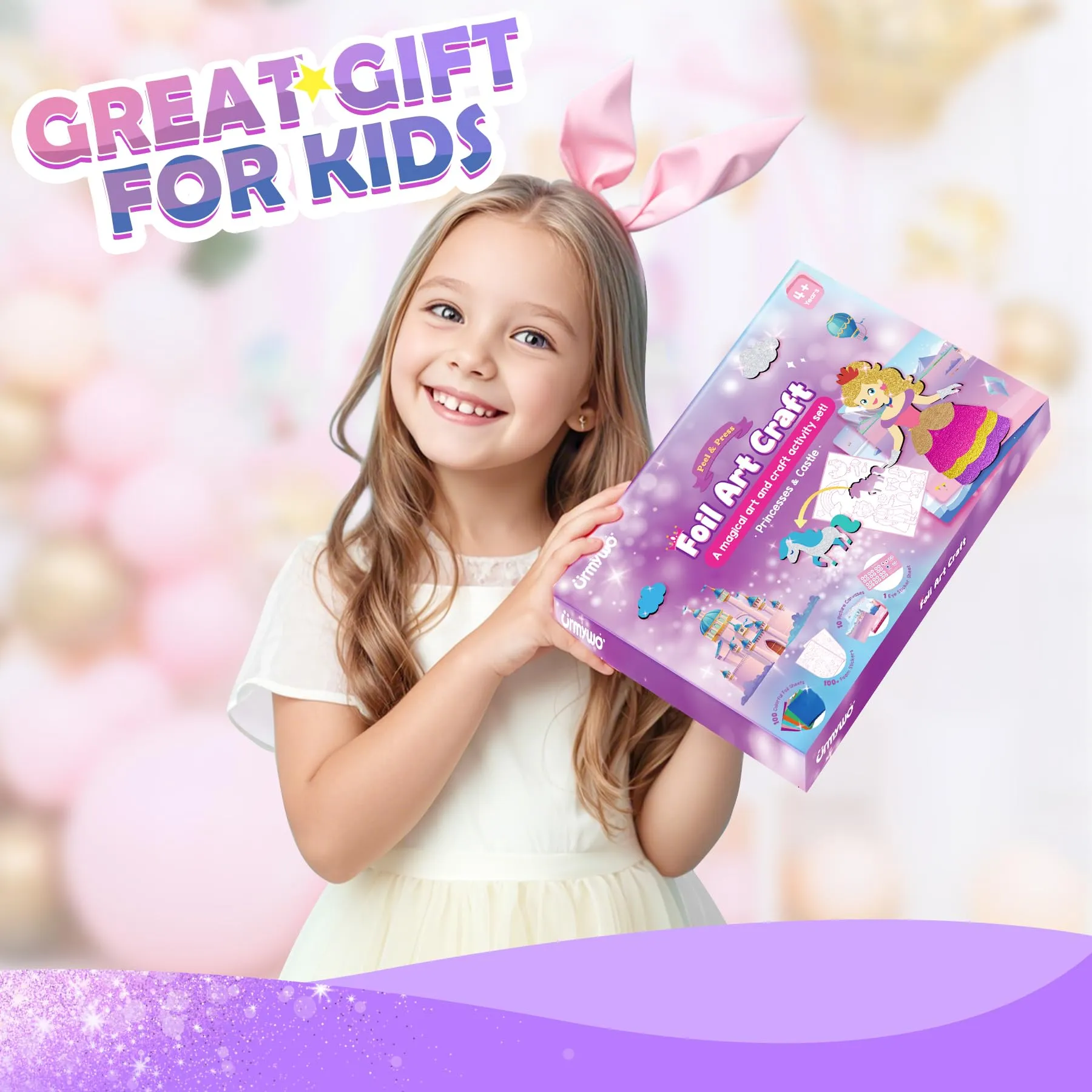 Arts and Crafts for Kids Ages 4-8, Art Craft Supplies Kits, DIY Creative Travel Toys Activity, Princess & Prince & Castle & Girl, Coloring Sticker Books, Easter Basket Stuffers, Gifts for Girls