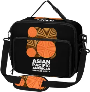 Asian American And Pacific Islander Heritage Month Lunch Bag Insulated Lunch Tote Shoulder Bag for Men Women Work Travel Picnic