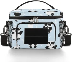 Asian Panda Bears Lunch Bag, Lunch Box, Lunch Box for Men, Cooler Bag, Tactical Lunch Box, Lunch Bag Women, Lunchbox, Mens Lunch Boxes for Work, Insulated Lunch Bag