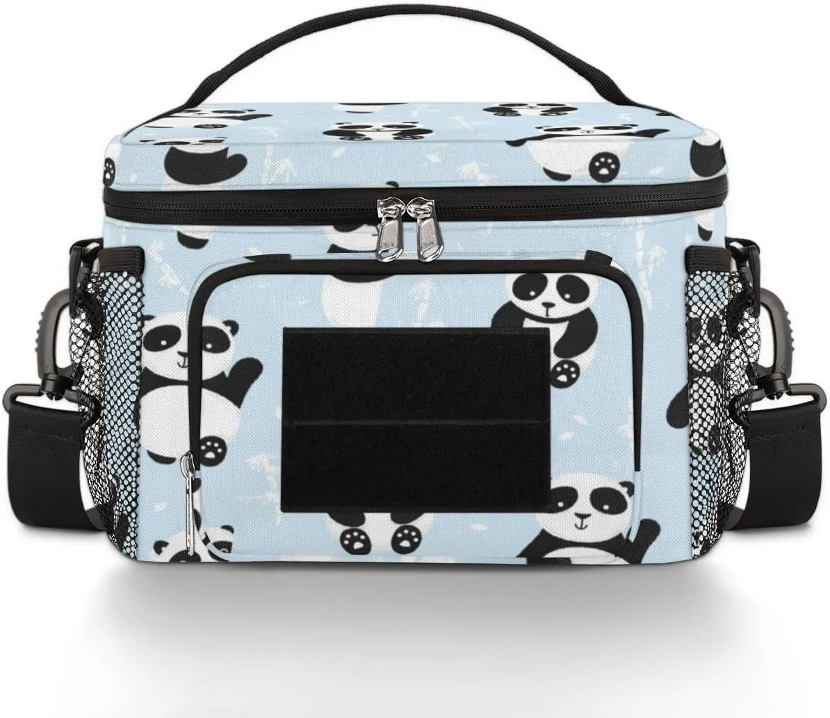 Asian Panda Bears Lunch Bag, Lunch Box, Lunch Box for Men, Cooler Bag, Tactical Lunch Box, Lunch Bag Women, Lunchbox, Mens Lunch Boxes for Work, Insulated Lunch Bag