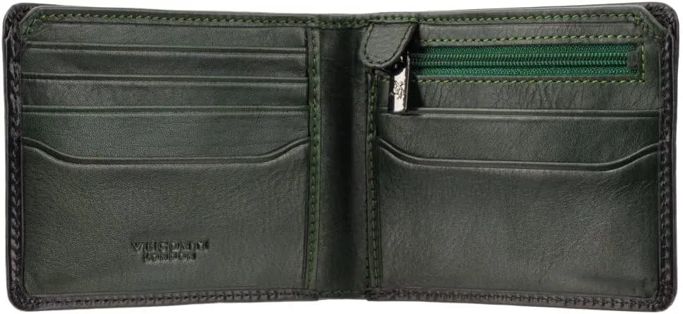 Atelier Collection Roland Leather Wallet RFID Blocking AT63, Burnished Blue (Burnish Green)