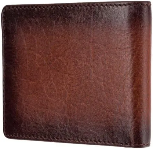 Atelier Collection Roland Leather Wallet RFID Blocking AT63, Burnished Blue (Burnish Tan)