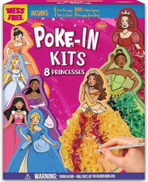 ATFUNSHOP Poke in Kits Princesses Crafts Gift for Girls 4 5 6 7 8 9 Years Old, DIY Birthday Presents, Mess Free Art Activity