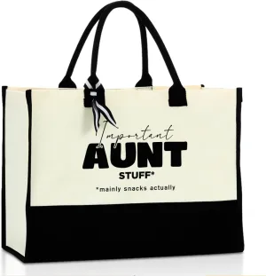 Aunt Gifts Best Aunt Ever Gifts Auntie Gift Ideas Gifts for Aunts from Niece Nephew Canvas Tote Bag Beach Bag Reusable Grocery Shopping Bags Mothers Day Birthday Retirement Thank You Gifts for Aunty