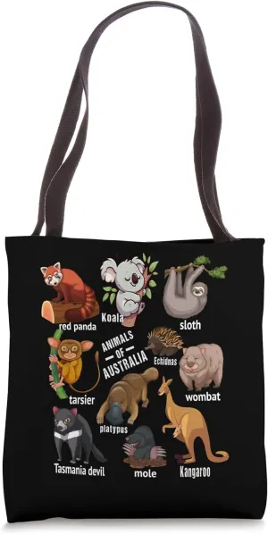 Australian Animal Educational Zoology Animals Of Australia Tote Bag