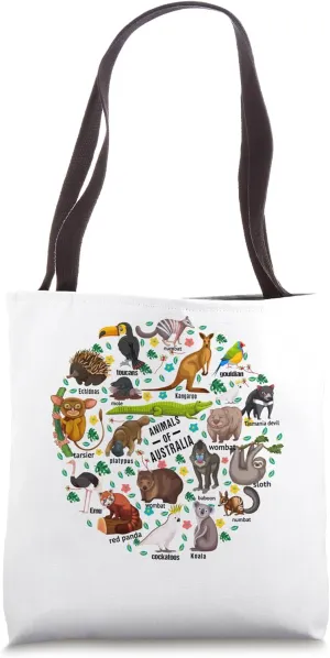 Australian Animal Educational Zoology Animals Of Australia Tote Bag