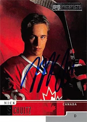 Autograph Warehouse 466221 Nick Schultz Autographed CHL44; Prince Albert & Team Canada Hockey Card 2000 Upper Deck Prospects No. 86