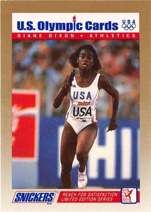 Autograph Warehouse 675655 Diane Dixon 1992 Snickers USA Olympic No.5 Track Field Athlete Ohio State Buckeyes Trading Card