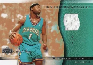 Autograph Warehouse 725623 Baron Davis Player Worn Jersey Patch New Orleans Hornets 2003 Upper Deck Sweet Shot No.BDSS Basketball Card