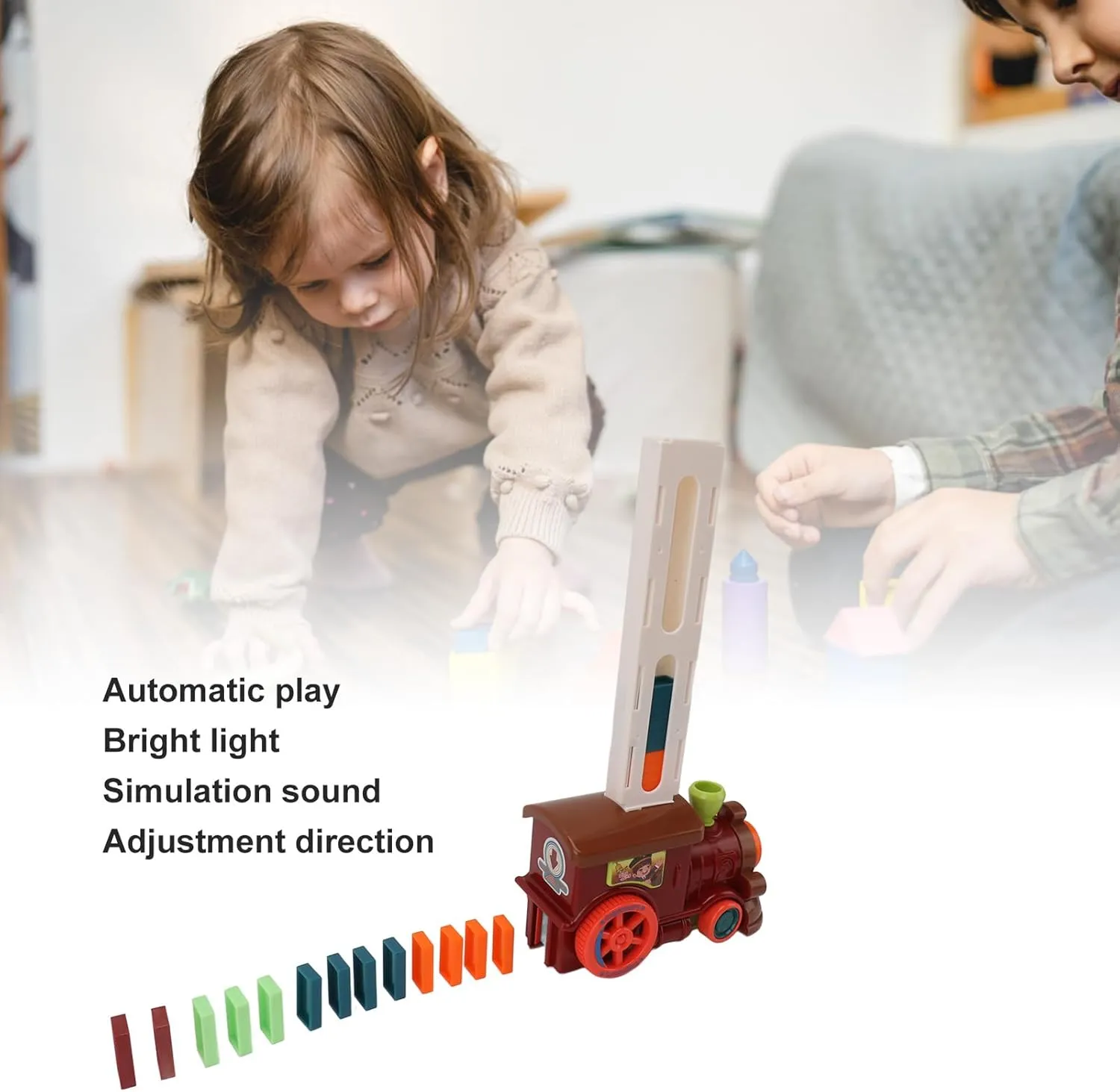 Automatic Blocks Toy, Color Recognition, Smoothed Surfaces, Electric Blocks Toy with Colorful Round Edges for Playing at Home (Style 1)
