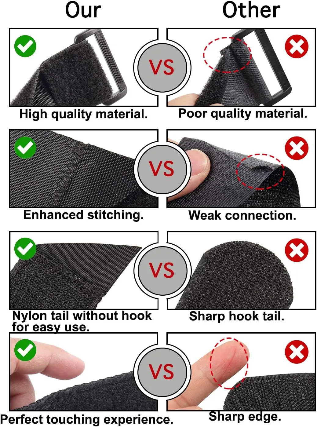 Ayaport Cinch Straps 2" x 40" -4Pack, Sturdy & Reusable Hook and Loop Covered with Nylon Webbing Securing Buckle Straps for All Purpose Cord Wrap Organizer Storage