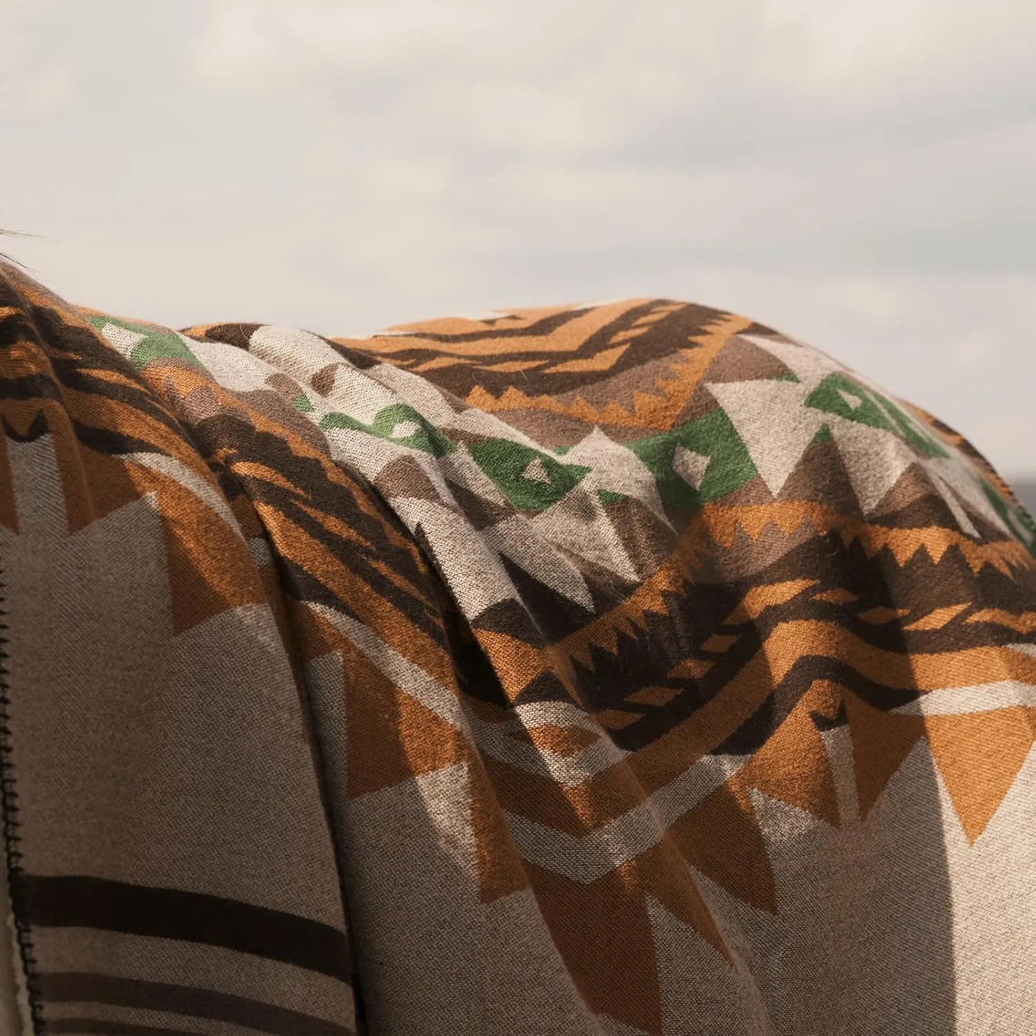 Aztec Throw Blanket with Soft Sherpa Lining, Traditional Southwestern Navajo Tribal Style Warm Throw for Camping, Outdoor, Cozy Boho Blanket for Couch, Sofa, Bed, 60"x80", Yellow