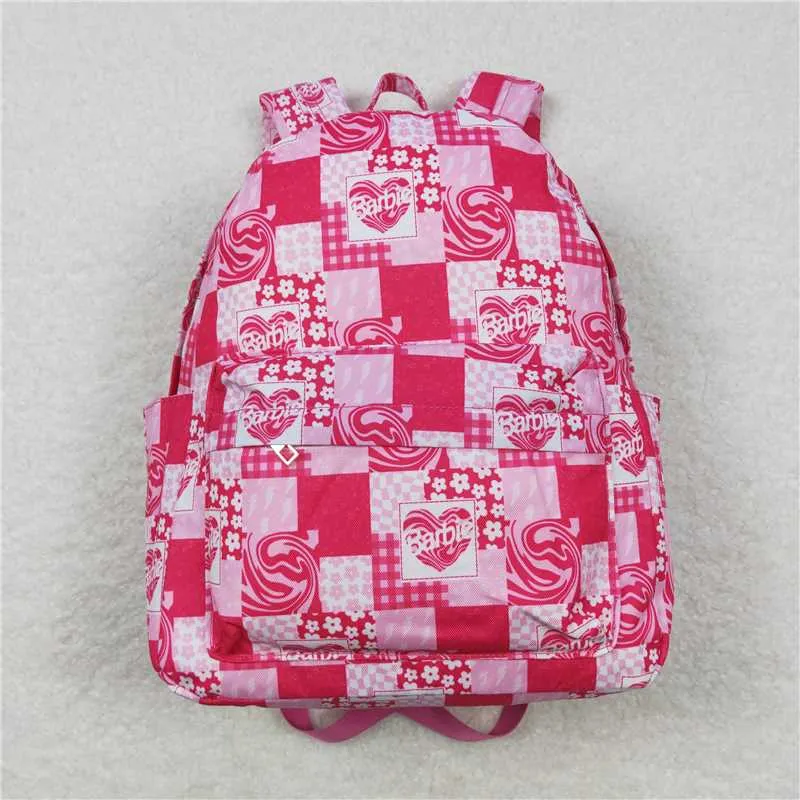 BA0114  Baby Girls Children Doll Pink Flowers Back Bags