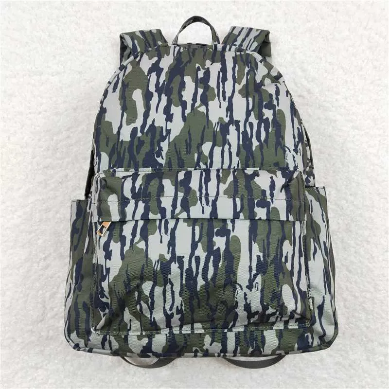 BA0158  Sibling Baby Kids Boys Camouflage Backpack Zip Back Bags