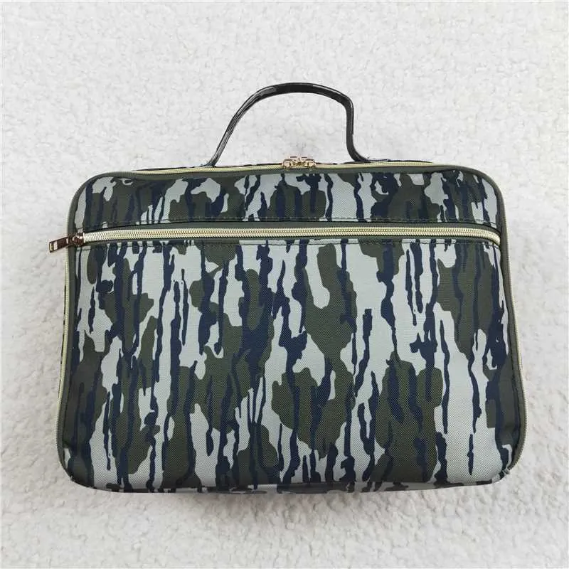BA0228  Kids Green Camo Backpacks Lunch Boxes Sibling Bags
