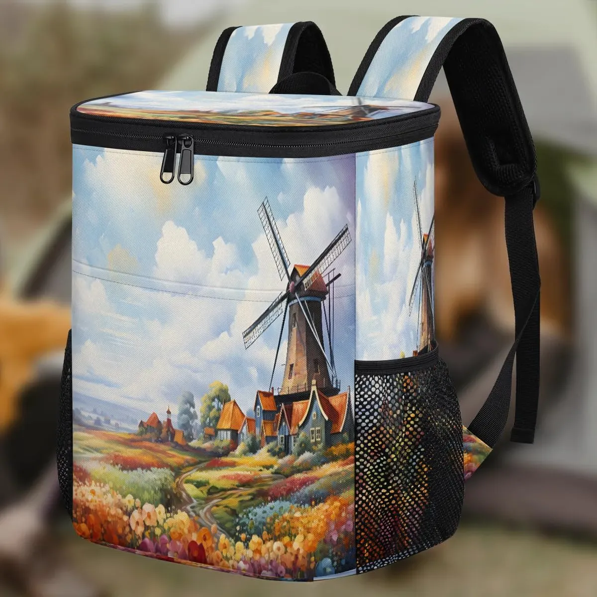 Backpack Cooler Farms Landscape Cooler Backpack Insulated Leak Proof Soft Cooler Bag for Men Women Lunch Backpack for Camping Picnic Hiking Beach Travel