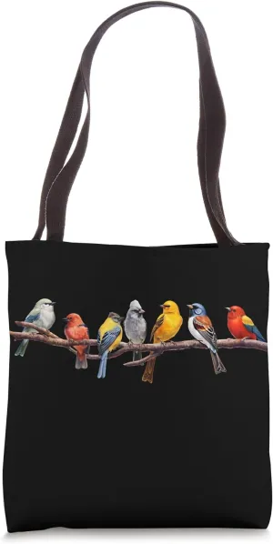 Backyard Bird Watching Watcher Birder Songbirds on a Branch Tote Bag