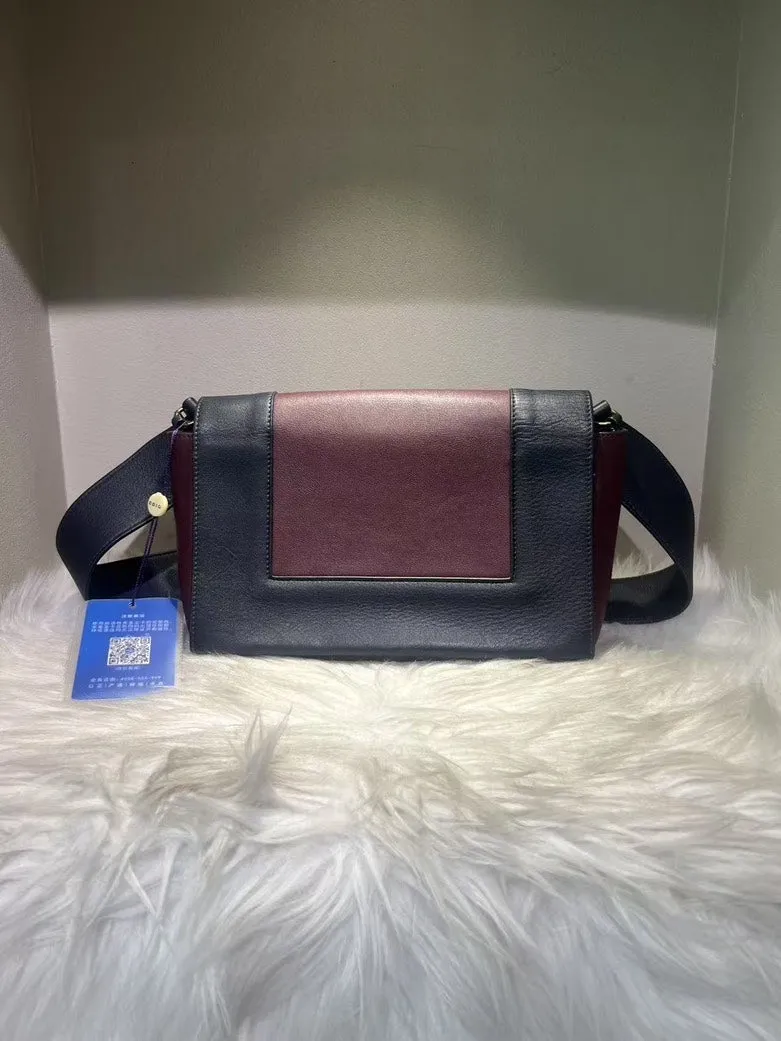 Bag Messenger Medium Leather Bicolor Celine Voice-activated Burgundy/Black - Calfskin Smart technology