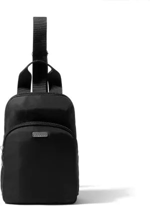 Baggallini Essential Small 12x7 Inch Sling Crossbody Bag with Convertible Adjustable Shoulder Strap