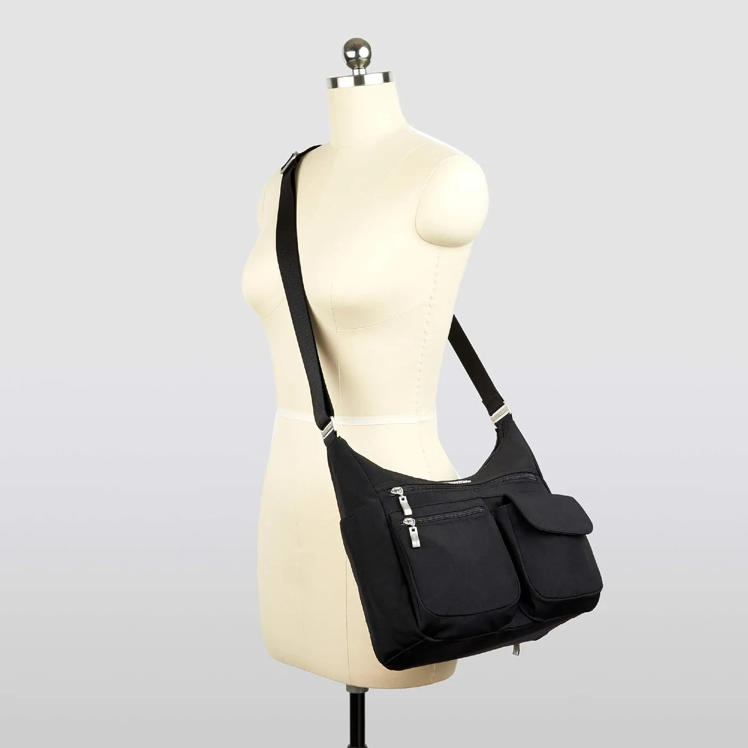Baggallini Everywhere Bagg Crossbody Women 11x9 Lightweight Nylon Hobo Water-Resistant Travel Bag W/RFID Protection