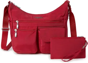 Baggallini Everywhere Bagg Crossbody Women 11x9 Lightweight Nylon Hobo Water-Resistant Travel Bag W/RFID Protection