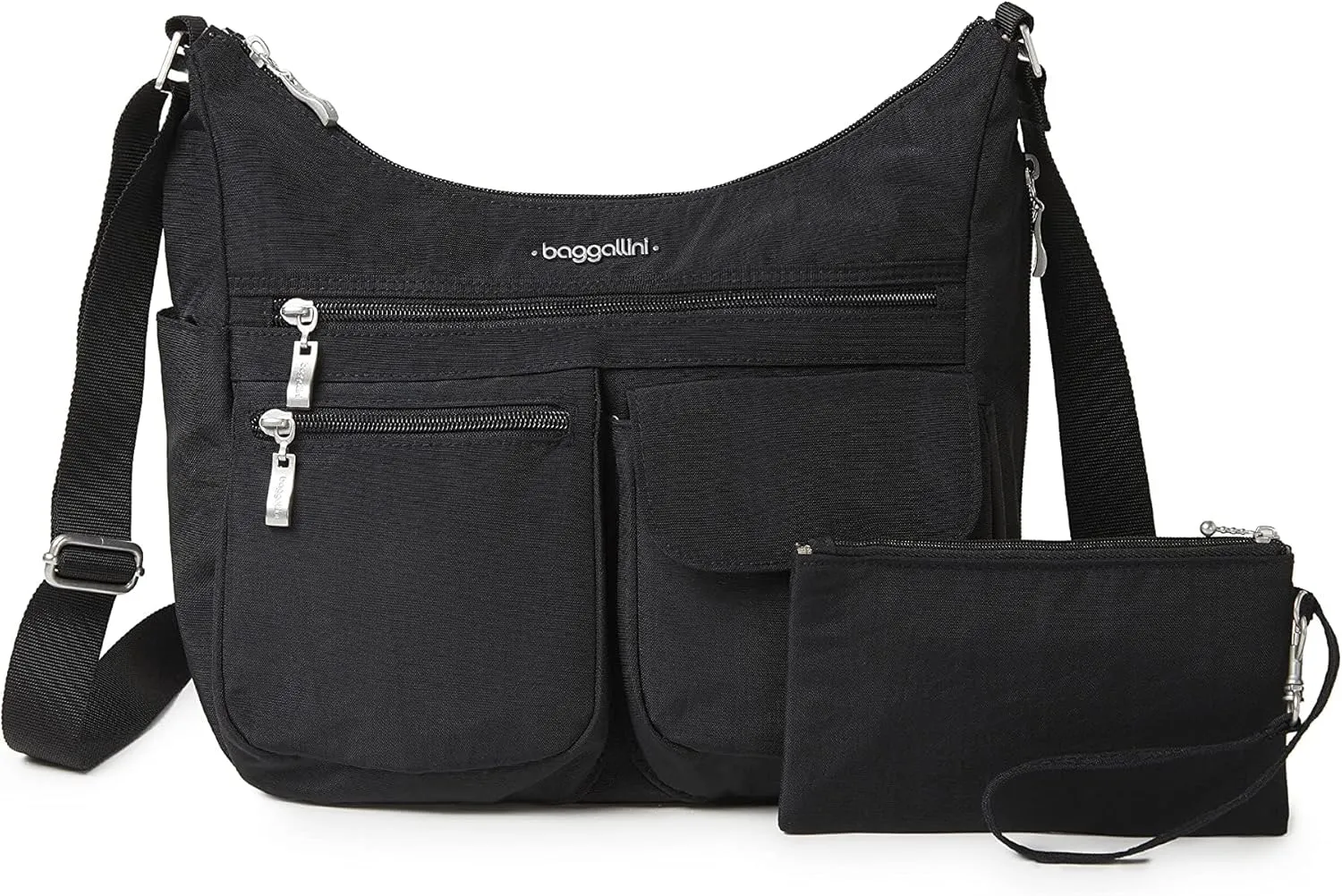 Baggallini Everywhere Bagg Crossbody Women 11x9 Lightweight Nylon Hobo Water-Resistant Travel Bag W/RFID Protection